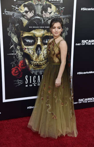 Isabella Moner, a cast member in "Sicario: Day of the Soldado," poses at the premiere of the film at